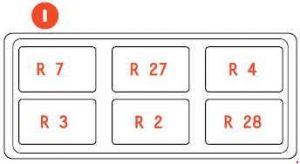 Ferrari 599 - fuse box diagram - passenger compartment - box I