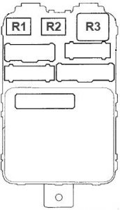 Acura MDX - fuse box diagram - Passenger's Under-dash Fuse/Relay Box` class=`size-medium wp-image-22805` height=`300` loading=`lazy` sizes=`(max-width: 176px) 100vw, 176px` src=`/uploads/772/47b/164/77247b164ed093f4a4aaec291c38f6af.jpg` srcset=`/uploads/772/47b/164/77247b164ed093f4a4aaec291c38f6af.jpg 176w,  300w` width=`176` />

<figcaption class=`wp-caption-text` id=`caption-attachment-22805`>Acura MDX – fuse box diagram – Passenger’s Under-dash Fuse/Relay Box</figcaption>
</figure>

<table class=`table table-hover table-bordered` style=`width: 601px;`>
	<tbody>
		<tr>
			<td align=`center` style=`width: 25px;`><b>?</b></td>
			<td align=`center` style=`width: 25px;`><b>A</b></td>
			<td align=`center` style=`width: 541px;`><b>Component(s) or Circuit(s) Protected</b></td>
		</tr>
		<tr>
			<td align=`center` style=`width: 25px;`>1</td>
			<td align=`center` style=`width: 25px;`>30</td>
			<td style=`width: 541px;`>Moonroof motor</td>
		</tr>
		<tr>
			<td align=`center` style=`width: 25px;`>2</td>
			<td align=`center` style=`width: 25px;`>20</td>
			<td style=`width: 541px;`>Driver’s power seat rear up-down motor, Driver’s power seat recline motor, Driver’s power seat control unit (with DPMS)</td>
		</tr>
		<tr>
			<td align=`center` style=`width: 25px;`>3</td>
			<td align=`center` style=`width: 25px;`>20</td>
			<td style=`width: 541px;`>Front passenger’s Rower seat front up-down motor Front passenger’s power seat slide motor</td>
		</tr>
		<tr>
			<td align=`center` style=`width: 25px;`>4</td>
			<td align=`center` style=`width: 25px;`>20</td>
			<td style=`width: 541px;`>Driver’s power seat front up-down motor, Driver’s power seat slide motor, Driver’s power seat control unit (with DPMS)</td>
		</tr>
		<tr>
			<td align=`center` style=`width: 25px;`>5</td>
			<td align=`center` style=`width: 25px;`>20</td>
			<td style=`width: 541px;`>Front passenger’s power seat rear up-down motor, Front passenger’s power seat recline motor, Passenqer’s multiplex control unit</td>
		</tr>
		<tr>
			<td align=`center` style=`width: 25px;`>6</td>
			<td align=`center` style=`width: 25px;`>10</td>
			<td style=`width: 541px;`>Daytime running lights control unit (Canada), OnStar control unit<sup>*3</sup></td>
		</tr>
		<tr>
			<td align=`center` style=`width: 25px;`>7</td>
			<td align=`center` style=`width: 25px;`>20</td>
			<td style=`width: 541px;`>Left rear window motor Moonroof open relay<sup>*1</sup>, Moonroof close relay<sup>*1</sup></td>
		</tr>
		<tr>
			<td align=`center` style=`width: 25px;`>8</td>
			<td align=`center` style=`width: 25px;`>20</td>
			<td style=`width: 541px;`>Front passenger’s window motor</td>
		</tr>
		<tr>
			<td align=`center` style=`width: 25px;`>9</td>
			<td align=`center` style=`width: 25px;`>15</td>
			<td style=`width: 541px;`>Audio unit, Console accessory power socket, DVD player unit (with rear entertainment system), Front accessory power socket, Headphone jack assembly (with rear entertainment system), Multi-information display unit (without navigation system), Navigation display unit, Navigation unit, Optional cigarette lighter connector, Rear controller and screen (with rear entertainment system), Rearview camera control unit (with navigation system)</td>
		</tr>
		<tr>
			<td align=`center` style=`width: 25px;`>10</td>
			<td align=`center` style=`width: 25px;`>15</td>
			<td style=`width: 541px;`>A/T gear position indicator panel light, Audio unit light, Climate control unit light, Cruise control main switch light, Dash lights brightness controller, Driving position memory switch light, Driver’s multiplex control unit, DVD player unit, Glove box light, Fog light switch light, Gauge assembly light, Hazard warning light switch light, Interior light switch light, Front parking lights, Left taillight, License plate light (left and right), Moonroof switch light, Multi-information display unit light, Navigation display unit light, Navigation unit, Optional connector T, Passenger’s airbag cutoff indicator, Front side marker light, Right taillight, Seat heater switches light, Select/reset switch light, Taillight relay, Trailer lighting connector, VTM-4 lock switch light Ambient Iights<sup>*5</sup></td>
		</tr>
		<tr>
			<td align=`center` style=`width: 25px;`>11</td>
			<td align=`center` style=`width: 25px;`>10</td>
			<td style=`width: 541px;`>Cargo area light, Courtesy light, Multi-information display unit (without navigation system), Navigation display unit, Vanity mirror lights, Rear individual map light, Front individual map light/HomeLink Footwell lights<sup>*5</sup>, TPMS control unit<sup>*2</sup></td>
		</tr>
		<tr>
			<td align=`center` style=`width: 25px;`>12</td>
			<td align=`center` style=`width: 25px;`>20</td>
			<td style=`width: 541px;`>Passenger’s multiplex control unit</td>
		</tr>
		<tr>
			<td align=`center` style=`width: 25px;`>13</td>
			<td align=`center` style=`width: 25px;`>7.5</td>
			<td style=`width: 541px;`>Automatic lighting control unit, Door multiplex control unit, Driver’s power seat control unit (with DPMS), Driver’s multiplex control unit, Driving position memory switch indicator, Gauge assembly, Immobilizer control unit-receiver, Immobilizer indicator, Keyless receiver unit, Navigation unit, Passenqer’s multiplex control unit, Rearview camera control unit (with navigation), Security indicator</td>
		</tr>
		<tr>
			<td align=`center` style=`width: 25px;`>14</td>
			<td align=`center` style=`width: 25px;`>20</td>
			<td style=`width: 541px;`>Seat heaters</td>
		</tr>
		<tr>
			<td align=`center` style=`width: 25px;`>15</td>
			<td align=`center` style=`width: 25px;`>7.5</td>
			<td style=`width: 541px;`>Door multiplex control unit, Power window control unit, Moonroof open relay<sup>*5</sup>, Moonroof close relay<sup>*5</sup></td>
		</tr>
		<tr>
			<td align=`center` style=`width: 25px;`>16</td>
			<td align=`center` style=`width: 25px;`>20</td>
			<td style=`width: 541px;`>Right rear window motor</td>
		</tr>
		<tr>
			<td colspan=`3` style=`width: 25px;`>*1: ’03 model<br />
			*2: ’04 model<br />
			*3: ’05-06 models<br />
			*4: ’03-04 models<br />
			*5: ’04-06 models</td>
		</tr>
	</tbody>
</table>

<p><b>View of back side</b></p>

<figure aria-describedby=`caption-attachment-22807` class=`wp-caption alignnone` id=`attachment_22807` style=`width: 172px`><img alt=`Acura MDX - fuse box diagram - Passenger's Under-dash Fuse/Relay Box (back side)