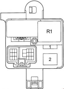 Toyota Camry - fuse box diagram - right kick panel (RHD)