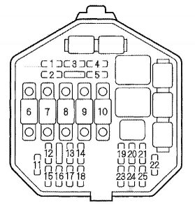 Acura NSX - fuse box - under-hood